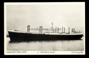 ca0443 - Manchester Liners Cargo Ship - Manchester Miller - postcard