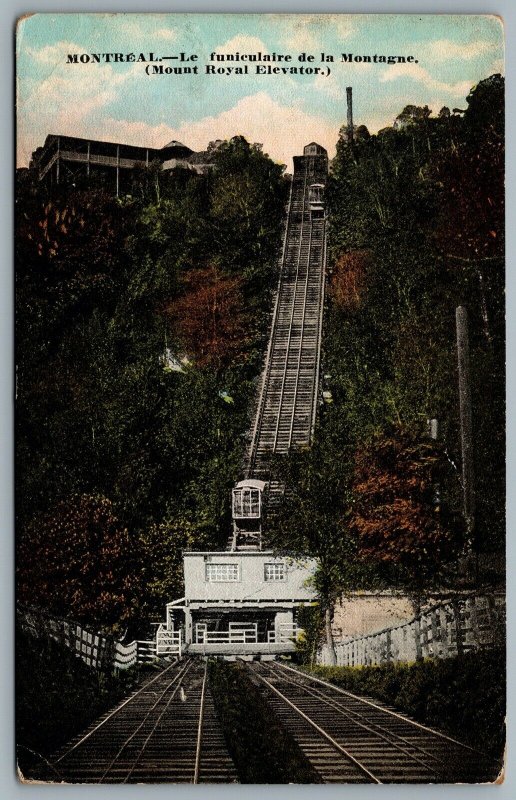 Postcard Montreal PQ c1910s Mount Royal Elevator Le Funiculaire de la Montagne A