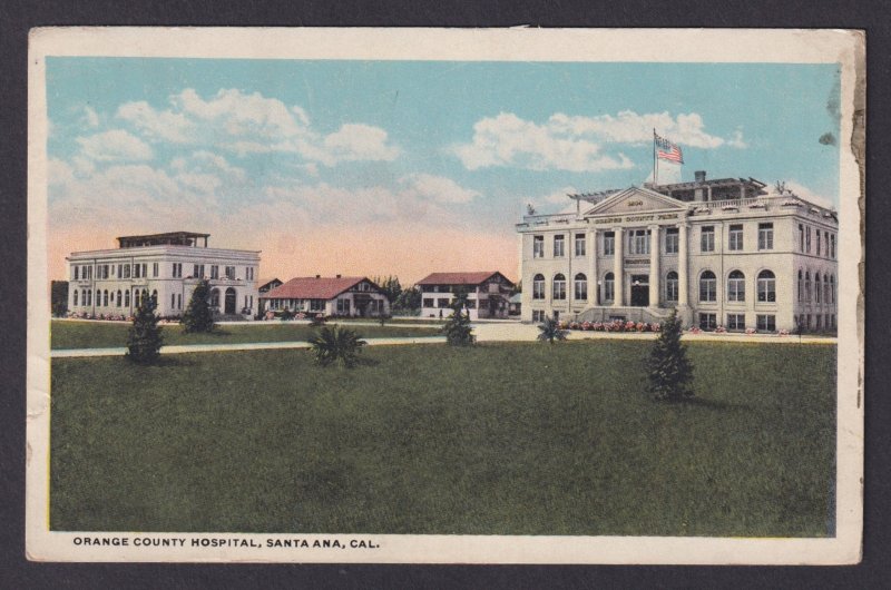 Postcard, United States, Santa Ana CA, Orange County Hospital