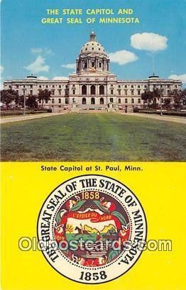 State Capitol & Great Seal of Minnesota St Paul, Minn, USA Unused 