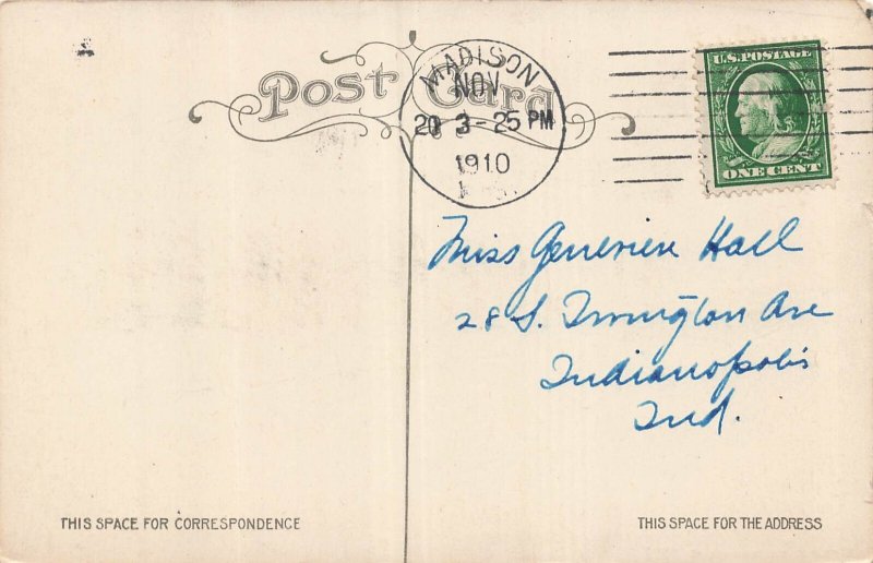 Madison WI~University of Wisconsin Y.M.C.A.~1910 Postcard