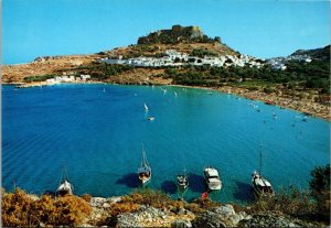 Greece Rhodes LIndos The Beach and The Acropolis