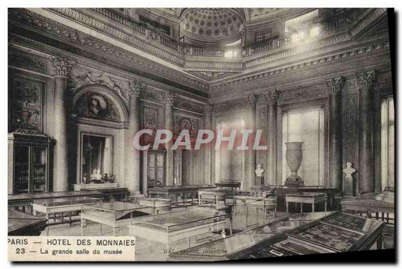 Old Postcard Paris Hotel Des coins The Great Hall of the Museum