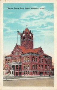 Monmouth Illinois 1929 Postcard Warren County Court House