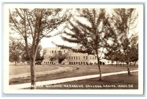 c1925 Nazarene College Administration Building Nampa ID RPPC Photo Postcard