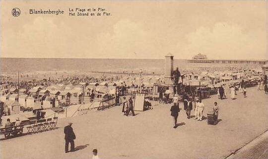 Belgium Blankenberge La Plage et le Pier 1935