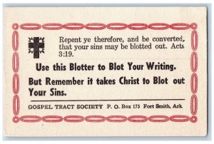 Fort Smith Arkansas AR Postcard Blotter To Blot Your Writing c1905 Antique