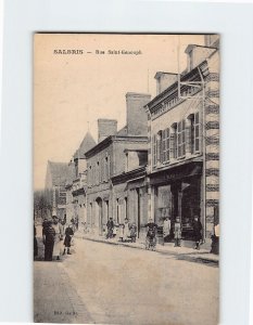 Postcard Rue Saint Genouph Salbris France