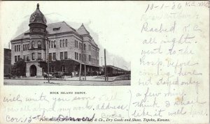 Postcard Chicago, Rock Island and Pacific Railroad Depot, Topeka, Kansas~3427