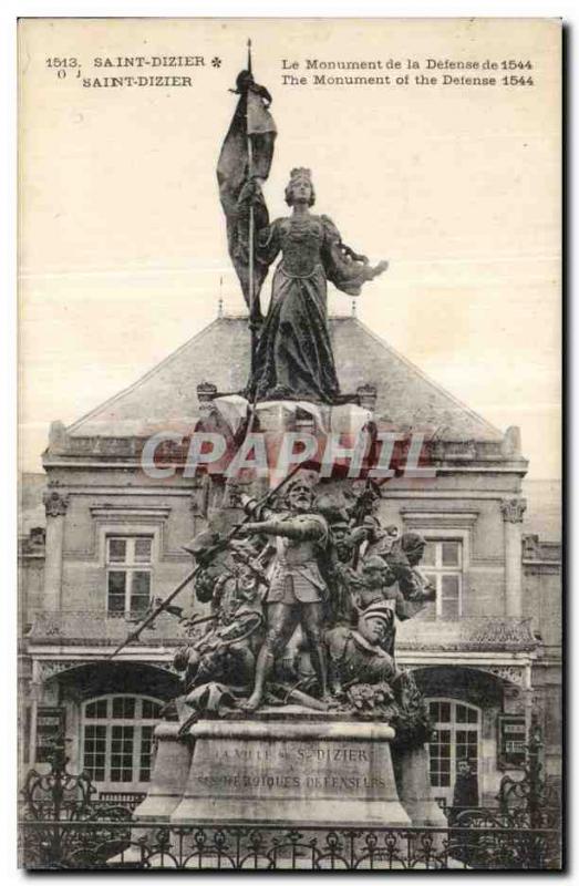 Postcard Old Saint Dizier The Monument of the 1544 Defense Joan of Arc