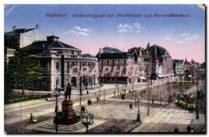 Postcard Old Dusseldorf Hindenburgwatt Stadttheater Und Mit Bismarordenrme