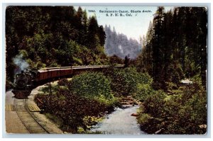 Sacramento California Postcard Canon Shasta Route SPRR Locomotive 1912 Vintage