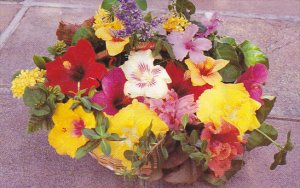 Basket Of Tropical Flowers Antigua West Indies