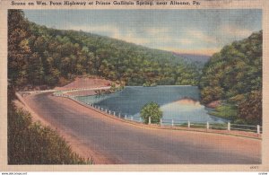 ALTOONA, Pennsylvania, 1930-1940s; Scene On Wm. Penn Highway At Prince Gallitzin