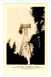 NH - Franconia Notch. Cannon Mt Aerial Tramway,  Passing Tower     RPPC