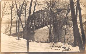 Plattsburg Nebraska Steel Bridge Real Photo Antique Postcard K83154