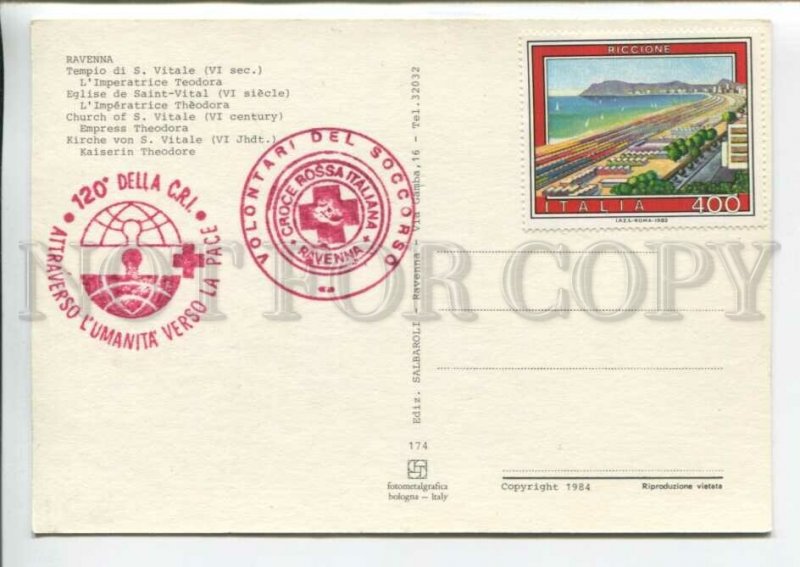 441243 Italy 1984 Ravenna special cancellation Red Cross volunteer