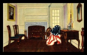 1937 Betsy Ross House Flag Room Philadelphia Pennsylvania Linen Postcard 5-93 