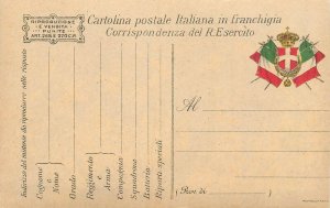 Italian postal card duty paid Royal Army correspondence Italy unposted c.1915