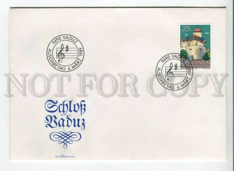 446048 Liechtenstein 1989 year FDC definitive stamp Vaduz castle