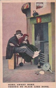 Couple Warming Feet On Old Stove 1907