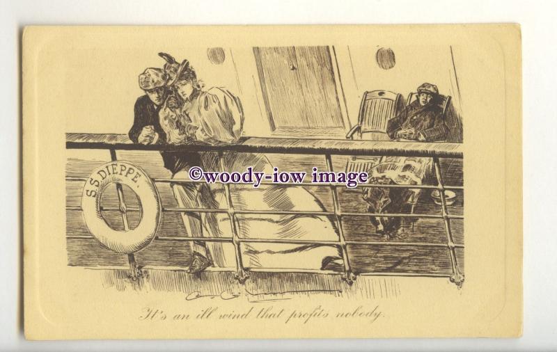 su3485 - It's an Ill Wind, feeling rather Seasick, Artist -Dana Gibson- postcard