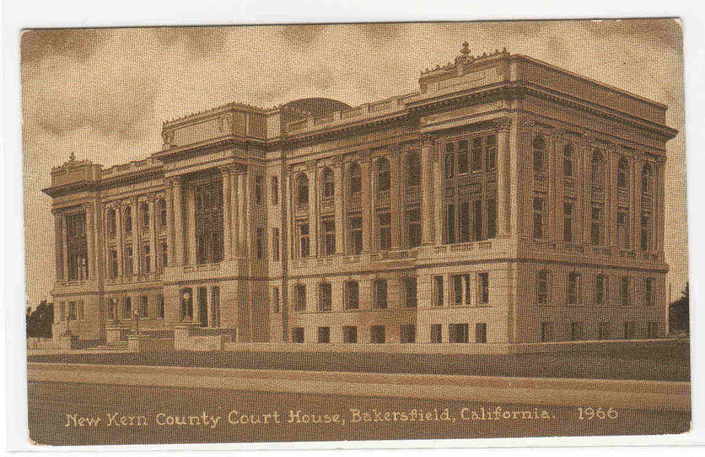 Kern County Court House Bakersfield California sepia 1910c postcard