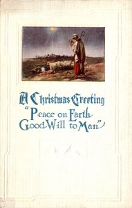 Christmas Greeting, Peace on Earth, Good Will to Man, Made in U.S.A., Postcard