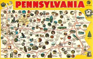 Pennsylvania PA Map Card