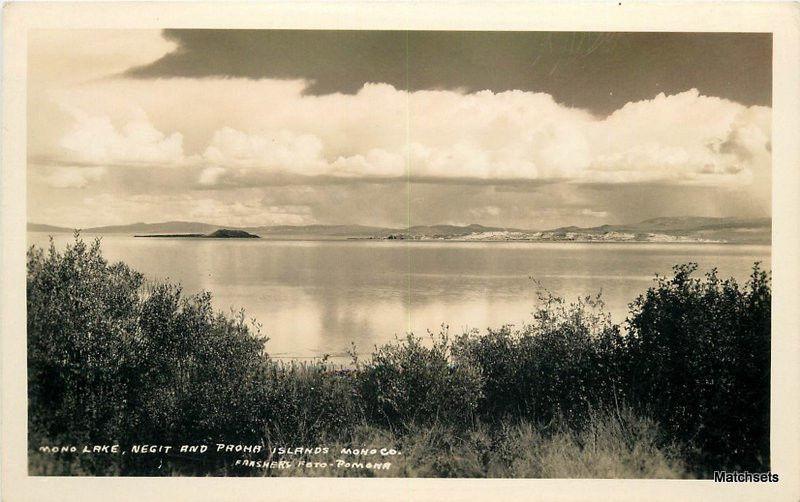 1930s Negit Pahoma Island Mono Lake RPPC postcard 10473