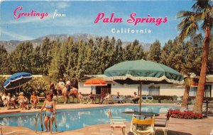 Palm Springs California 1957 Postcard Palm Springs Ranch Club Pool