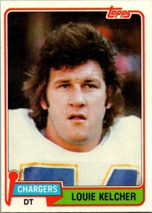 1981 Topps Football Card Louie Kelcher San Diego Chargers sk60152