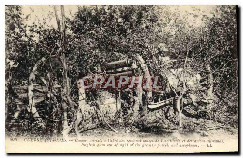 Old Postcard Militaria Canon English has the & # 39abri recognitions of & # 3...