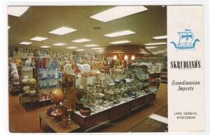 Skrudlands Store Interior Scandinavian Imports Lake Geneva Wisconsin postcard