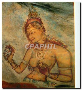 Modern Postcard Ceylon Sri Lanka Sigiriya Frescoes in