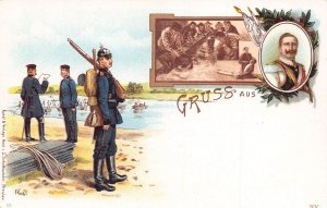 L026 Germany Gruss aus Kaiser Wilhelm military litho postcard