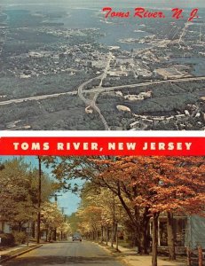 2~Postcards  Toms River, NJ New Jersey  AERIAL VIEW & HYNES STREET~Frog Alley