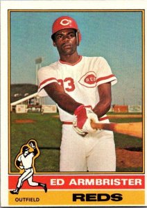 1976 Topps Football Card Ed Armbrister Cincinnati Reds sk13558