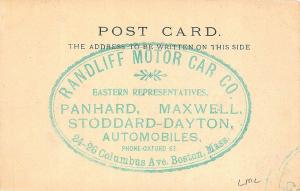 Boston MA Randliff Motor Car Co. Panhard & Levassor Repair Workshop Postcard