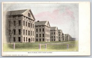 Rock Island Illinois~Row Of Shops~Rock Island Arsenal~Vintage UDB Postcard
