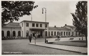 Nassjo Jarnvagssstationen Station Bicycles Holland RPC Postcard