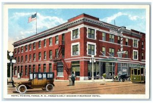 c1920's Hotel Power's Restaurant Modern Fireproof Fargo North Dakota Postcard