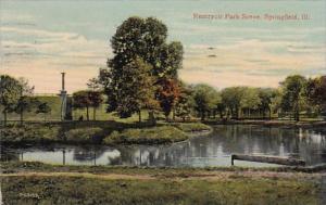 Illinois Springfield Reservoir Park Scene 1914