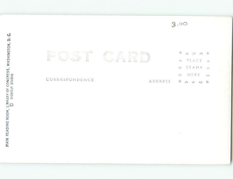 Pre-1949 rppc READING ROOM AT LIBRARY OF CONGRESS Washington DC HM3355