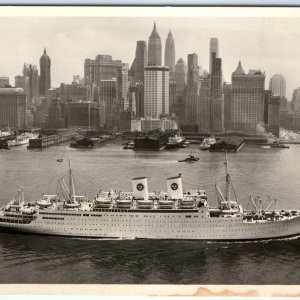 c1950 NYC MS Gripsholm RPPC Swedish American Ocean Liner Cruise Ship Photo A163