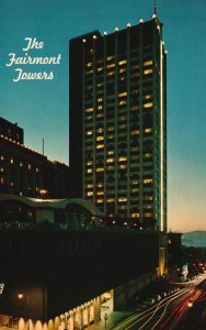 Vintage Postcard The Fairmont Towers Dusk Powell Street San Francisco California