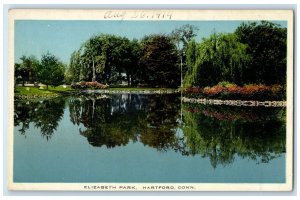 c1920's Elizabeth Park Pond Garden Landscape Hartford Connecticut CT Postcard