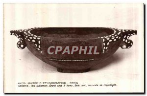 Old Postcard Museum of Ethnography Paris Oceania Solomon Islands Large vase h...