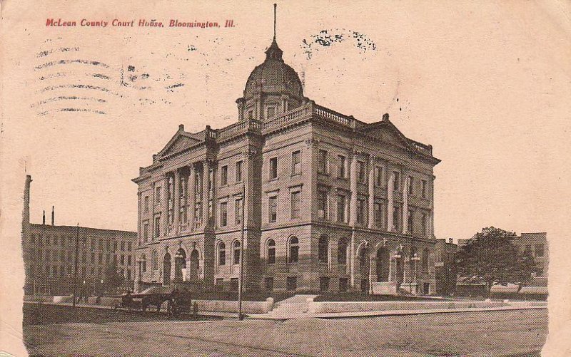 Postcard McLean County Court House Bloomington IL