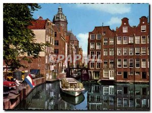 Postcard Modern Old Amsterdam Small ecluse